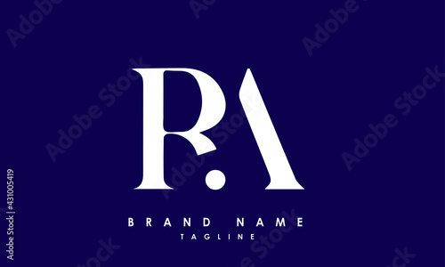 Alphabet letters Initials Monogram logo RA, AR, R and A