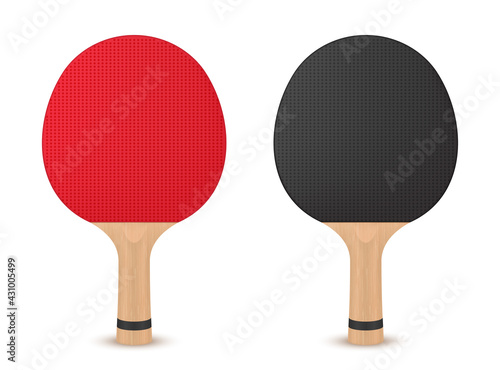 Set of racket for table tennis playing vector illustration realistic equipment for ping pong