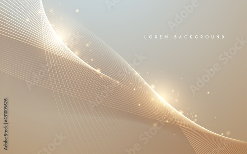 Abstract gold light lines background