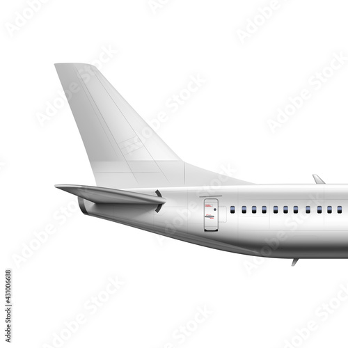 3D Blank Glossy White Airplane Or Airliner Tail
