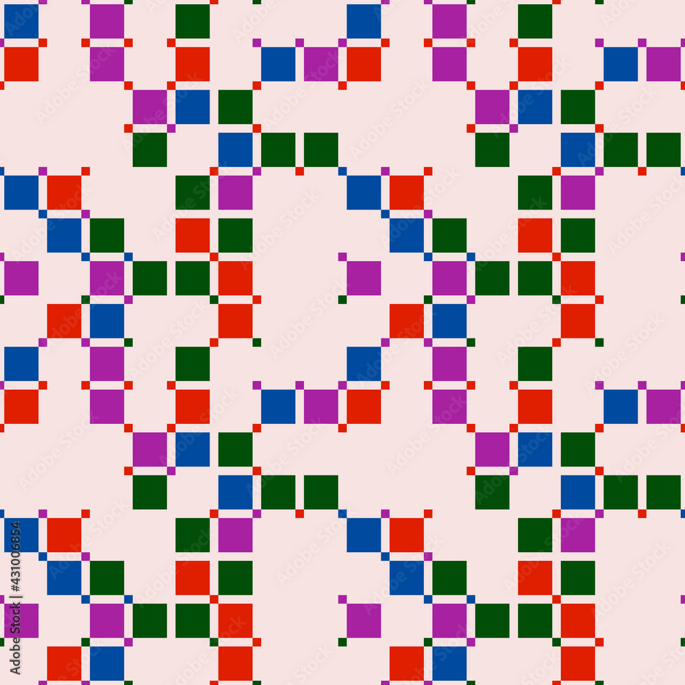 Fototapeta premium Same broken and colorful tile ornament. Vector.