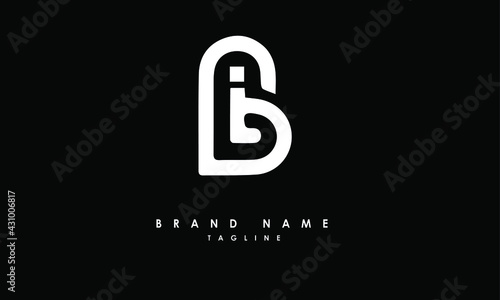 Alphabet letters Initials Monogram logo BI, IB, B and I