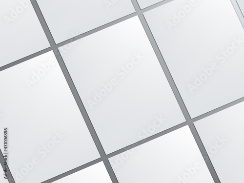 Many Blank Portrait A4 White Paper On Gray