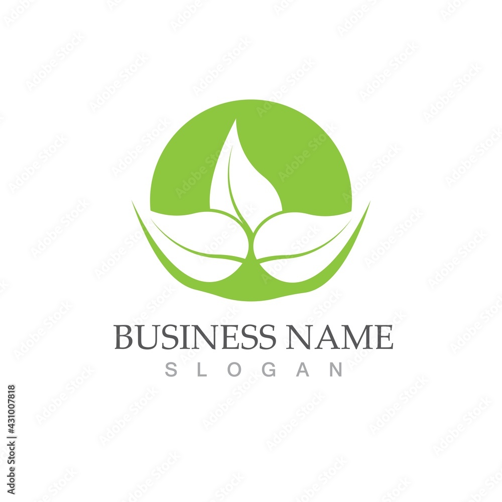 Logos of green Tree leaf ecology Logos of green Tree leaf ecology