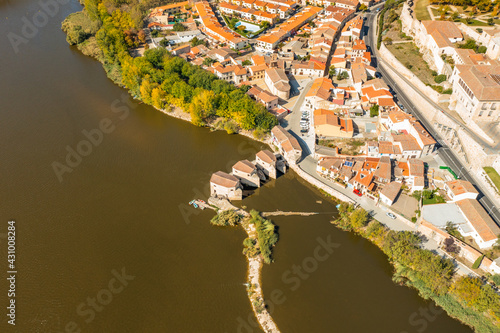 Aerial view of Zamora, a medieval township along Douro river, Zamora, Castilla y Leon, Spain. photo