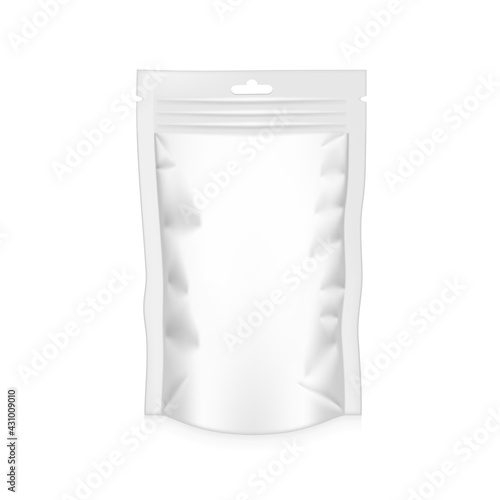 White Pouch Foil Plastic Packaging With Zipper
