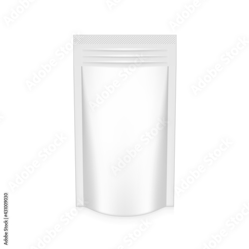 White Pouch Foil Plastic Packaging With Zipper