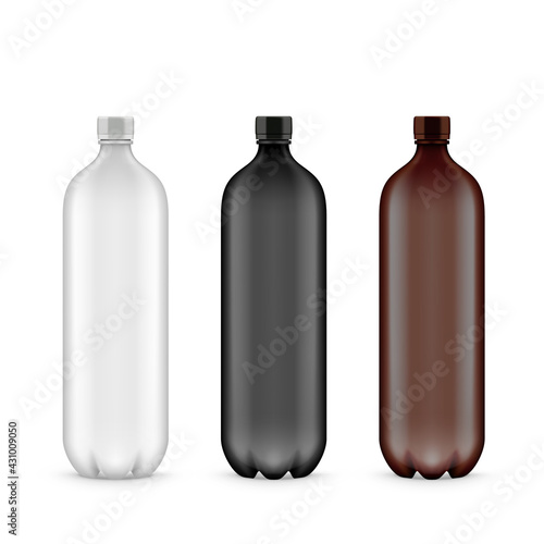 White, Black And Brown Plastic PET Bottle