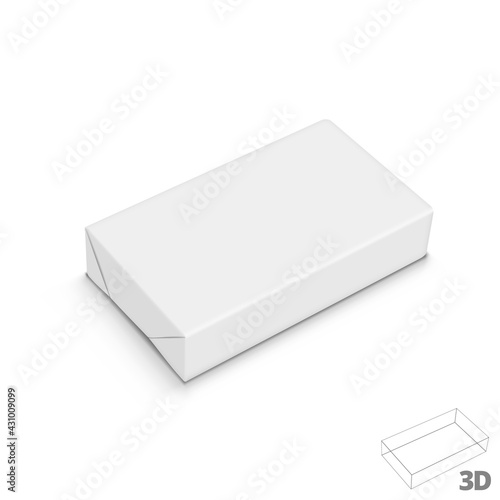 Spread Butter Paper Wrap Box Package On White