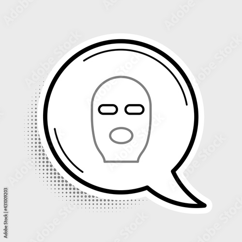 Line Thief mask icon isolated on grey background. Bandit mask, criminal man. Colorful outline concept. Vector