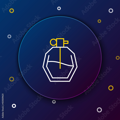 Line Perfume icon isolated on blue background. Colorful outline concept. Vector