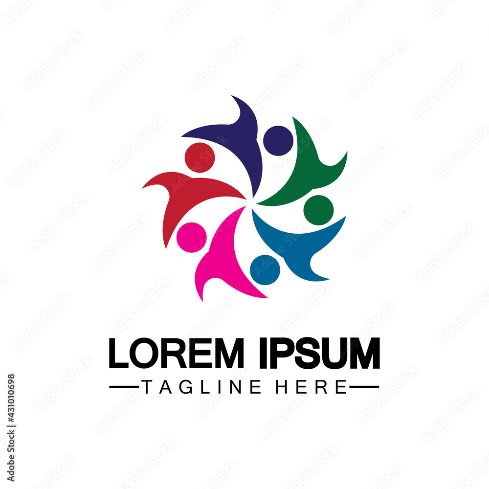 Community, network and social icon logo design template Community, network and social icon logo design template