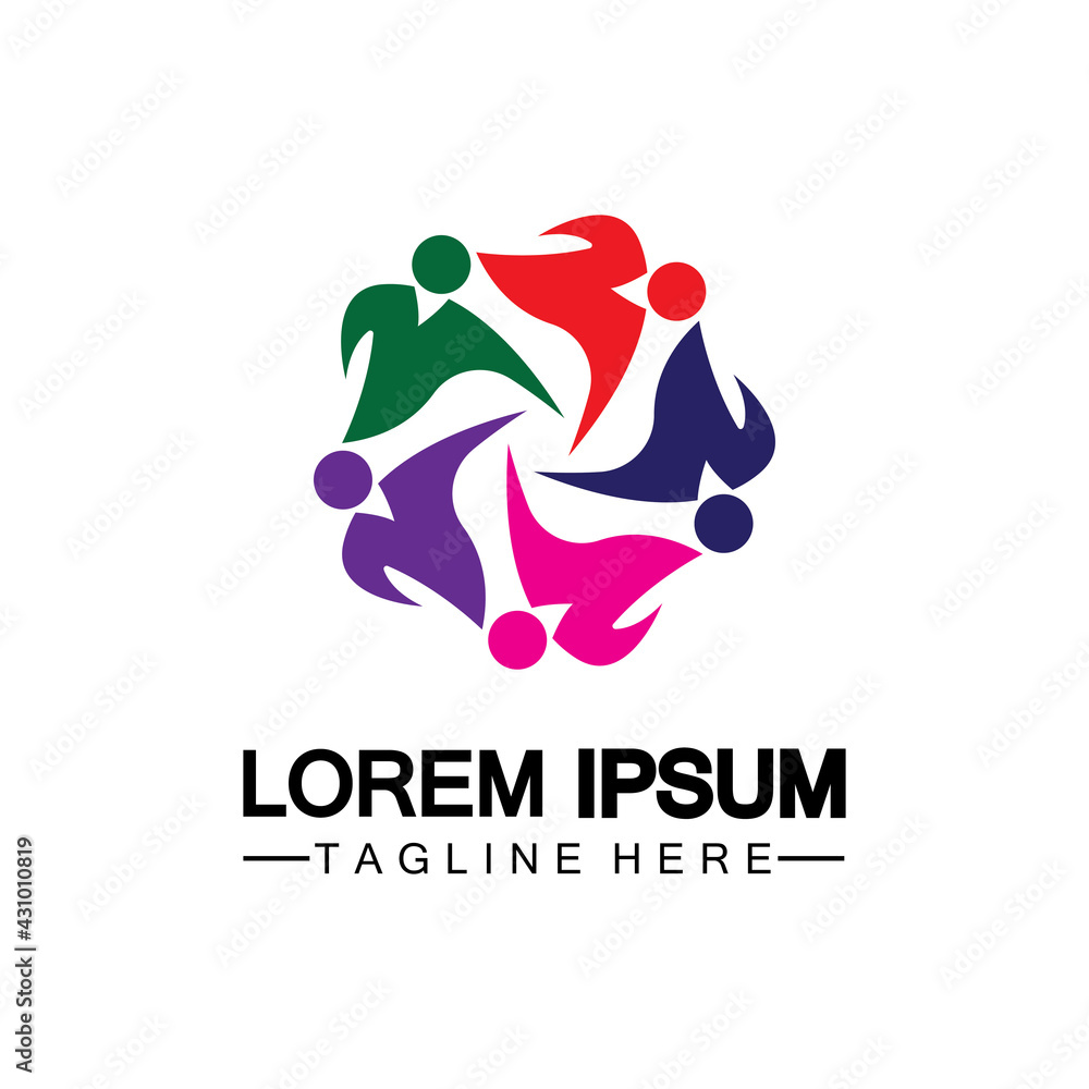 Community, network and social icon logo design template Community, network and social icon logo design template