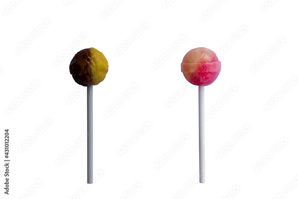 Two lolipop isolated on white background Two lolipop isolated on white background
