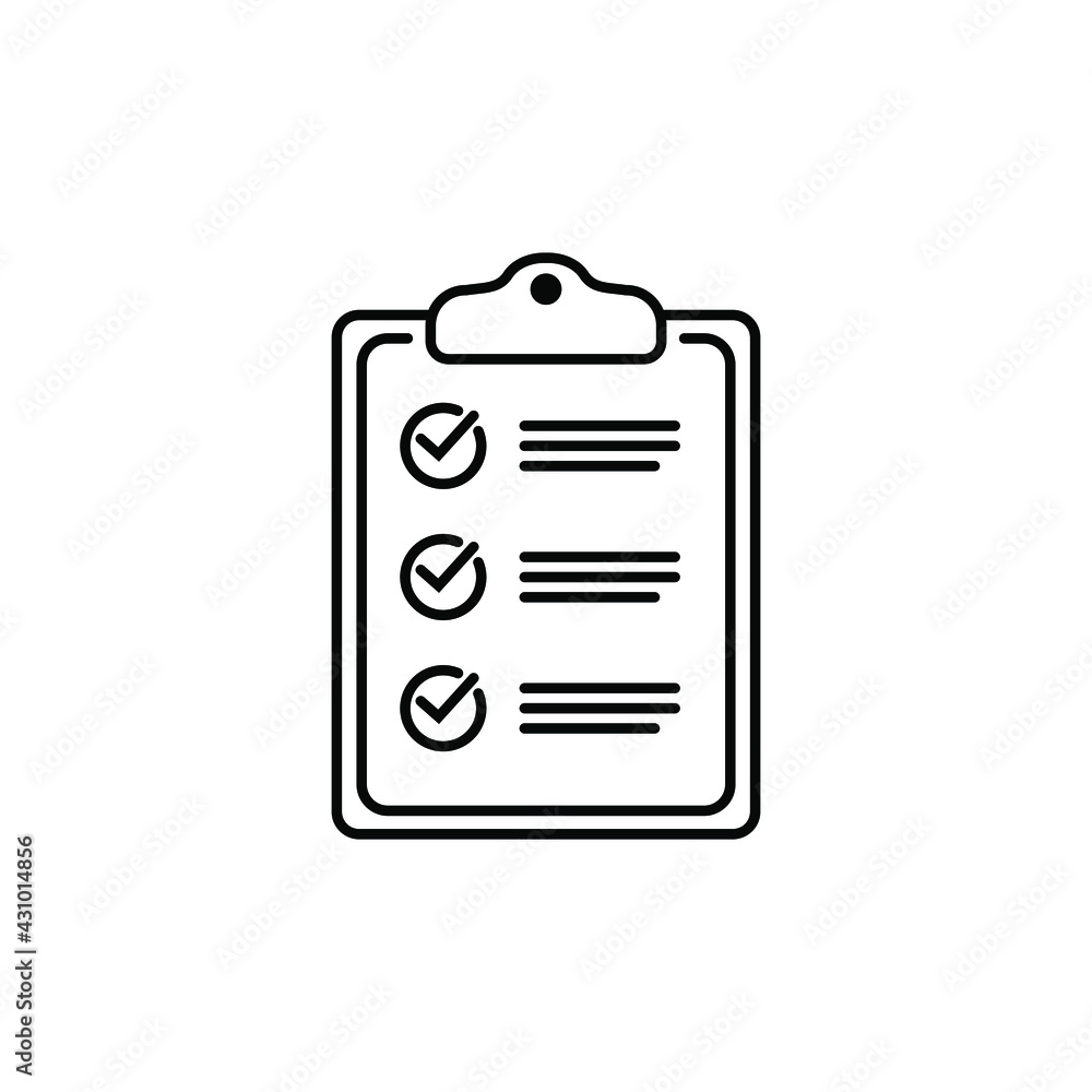 Clipboard line icon. Checklist sign symbol for web site and app design. Clipboard line icon. Checklist sign symbol for web site and app design.
