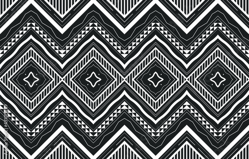 Wallpaper Mural Ethnic oriental ikat pattern traditional Design for background,carpet,wallpaper,clothing,wrapping,fabric,Vector illustration. Torontodigital.ca