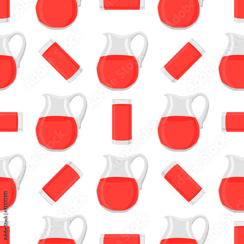 Illustration on theme colored lemonade in glass jug