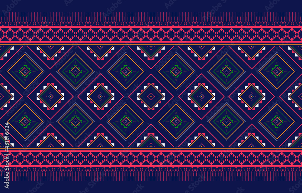 Ethnic oriental ikat pattern traditional Design for background,carpet,wallpaper,clothing,wrapping,fabric,Vector illustration.