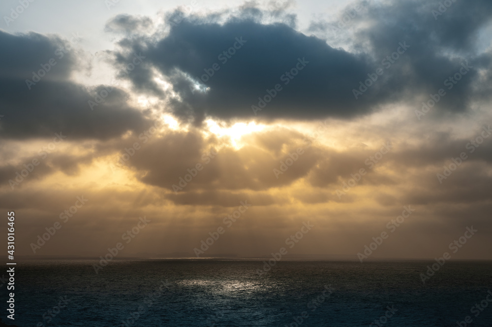 sunset over the sea with clouds Arabian sea, Gwadar pakistan