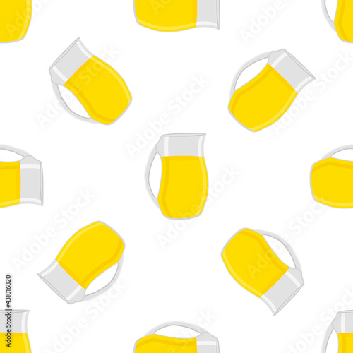 Illustration on theme big colored lemonade in glass jug