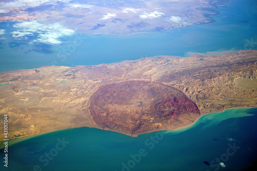 Aerial view of Qeshm, an Iranian island in the Strait of Hormuz. photo