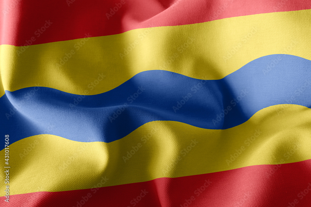 3D illustration flag of Overijssel is a region of Netherlands. W 3D illustration flag of Overijssel is a region of Netherlands. W