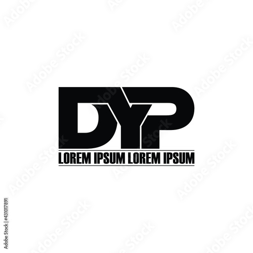 DYP letter monogram logo design vector