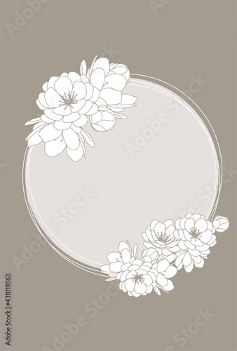 Flowers, florals, frames, simple, invitations