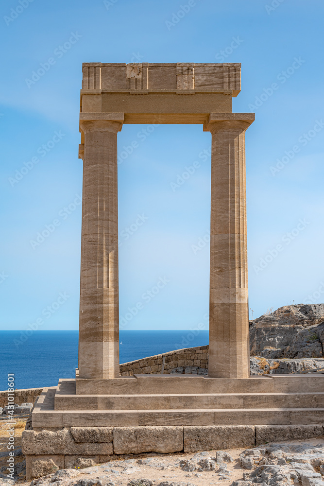 Rhodes Acropolis of Lindos Stoa of Psithyros Ruins Facade