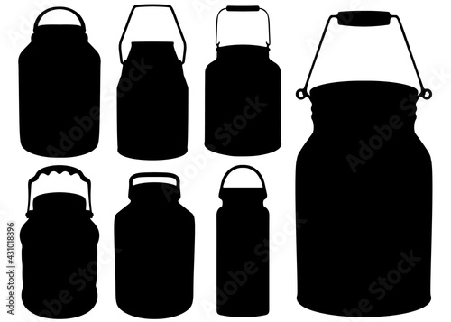 Milk or water cans included.