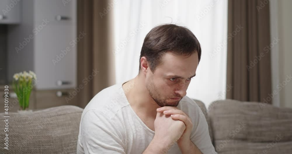 Angry man finishing phone call Angry man finishing phone call