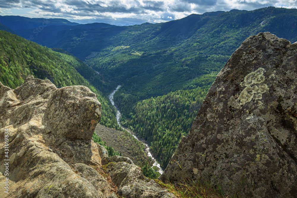 Ravnejuv cliff panoramic shot in Norway