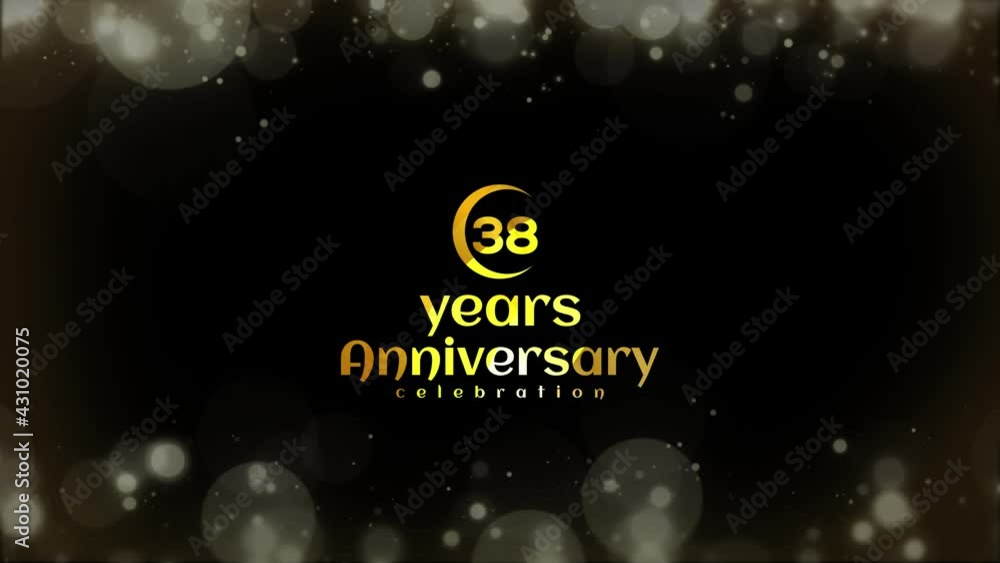 Celebration of 38 Years Anniversary Day Party , invitation Moments Gold Color Creative Logo Videos Celebration of 38 Years Anniversary Day Party , invitation Moments Gold Color Creative Logo Videos