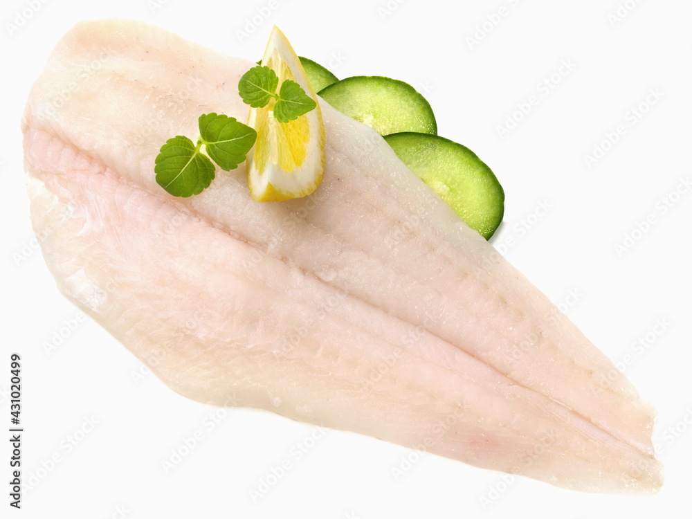 Ταπετσαρία Plaice Fish Fillet - Isolated on white Background