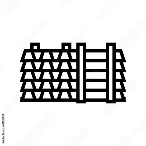 floor beams concrete line icon vector. floor beams concrete sign. isolated contour symbol black illustration