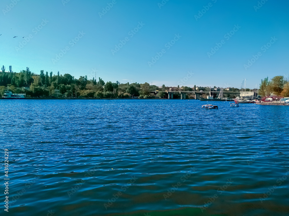 The Ingul river in the city of Mykolaev