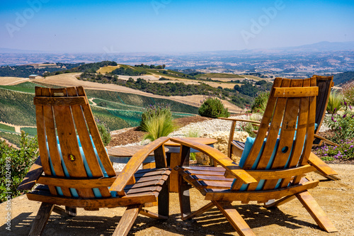 chairs over a vineyard in Paso Robles photo