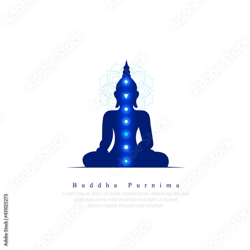 abstract illustration of Buddha Purnima Background.