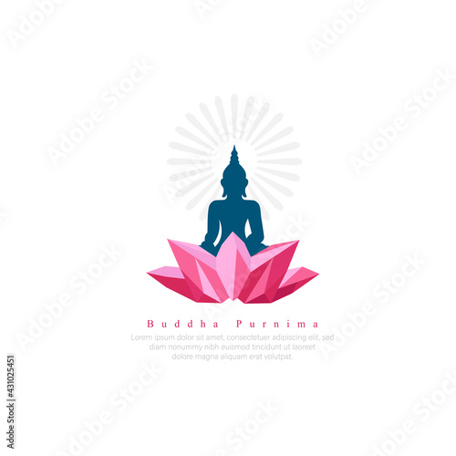 abstract illustration of Buddha Purnima Background.