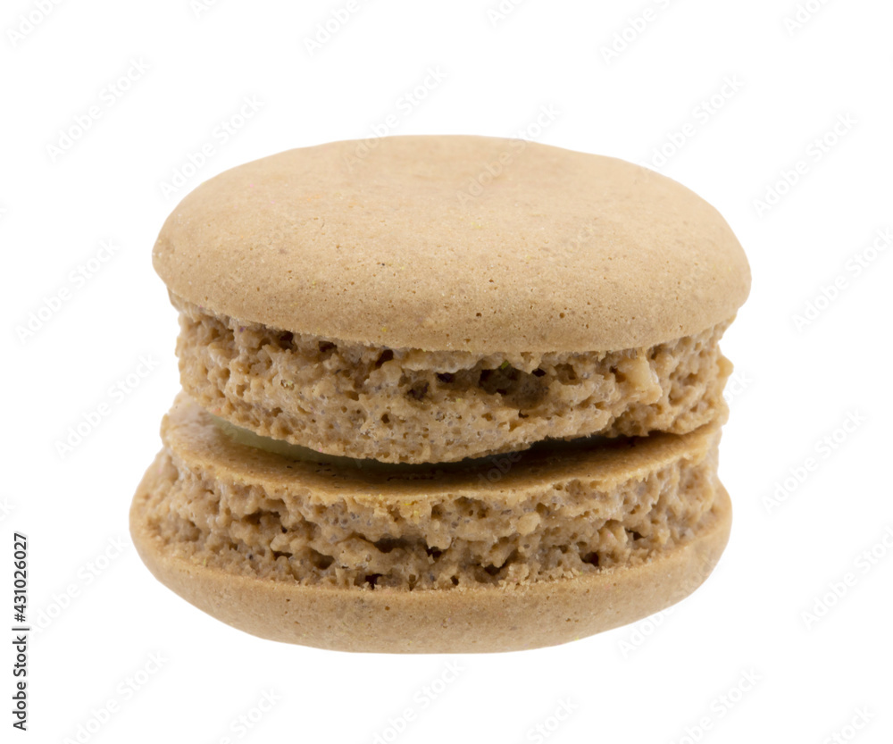 Coffee macaron isolated on white background Coffee macaron isolated on white background