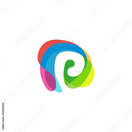 Letter d logo abstract, d and p logo, p and d icon , Alphabet logo with colorful design, Letter P Colorful Wavy Modern Abstract Art design Icon logo