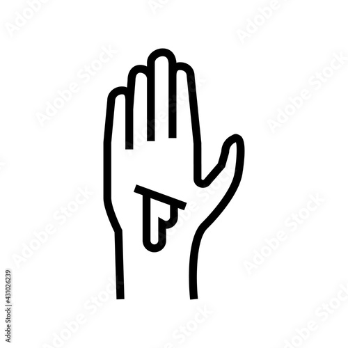 arterial bleeding disease line icon vector. arterial bleeding disease sign. isolated contour symbol black illustration