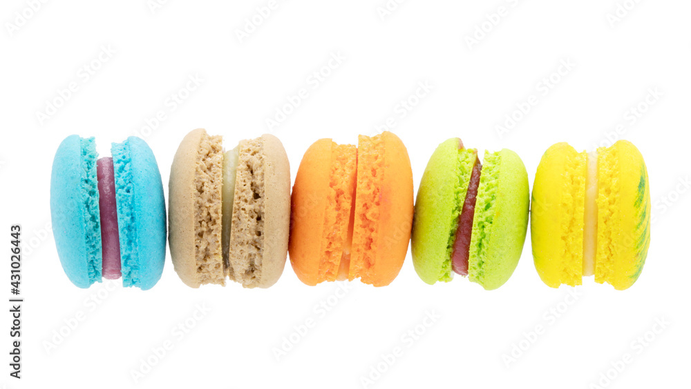 Colorful macaron isolated on white background Colorful macaron isolated on white background
