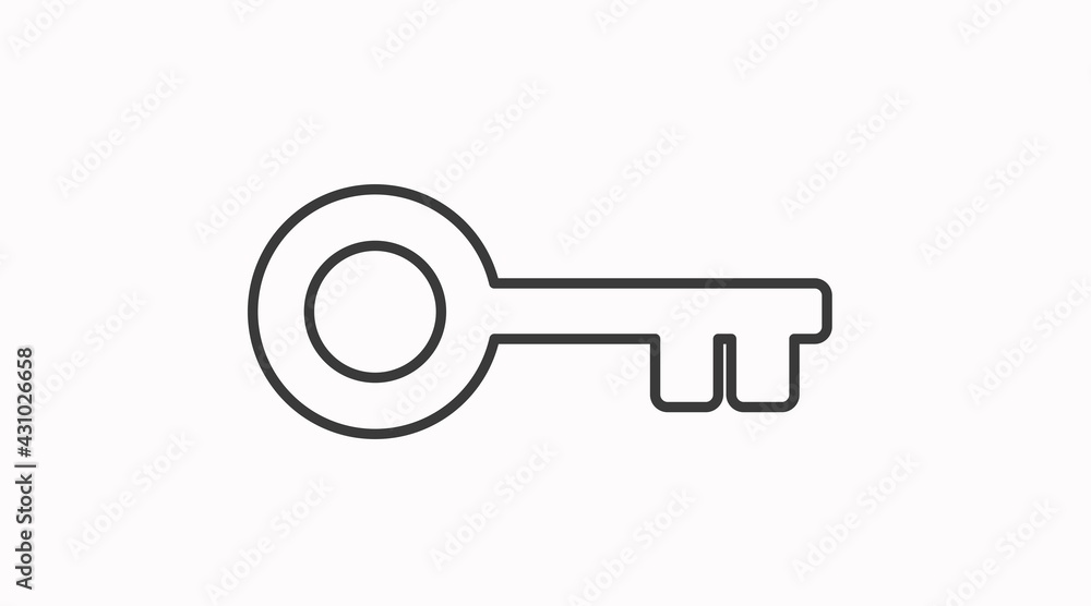 Key Icon. Vector flat isolated illustration of a key Key Icon. Vector flat isolated illustration of a key
