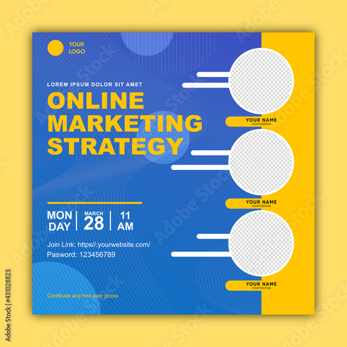 live webinar social media template, Template posting media sosial pemasaran digital