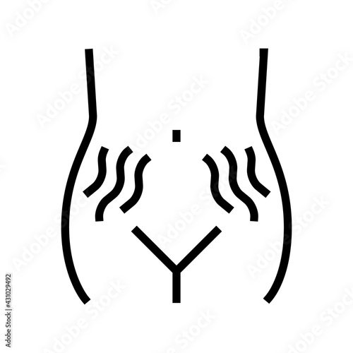 stretch marks on skin disease line icon vector. stretch marks on skin disease sign. isolated contour symbol black illustration