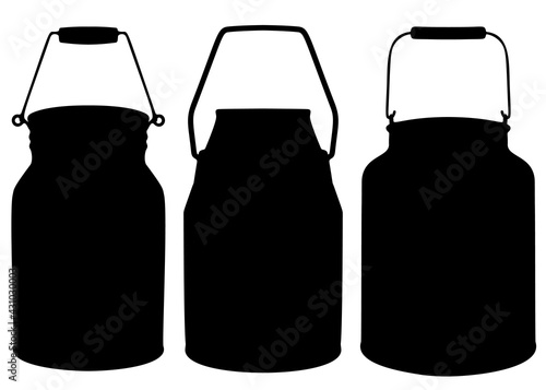 Includes cans for milk or water. Vector image.