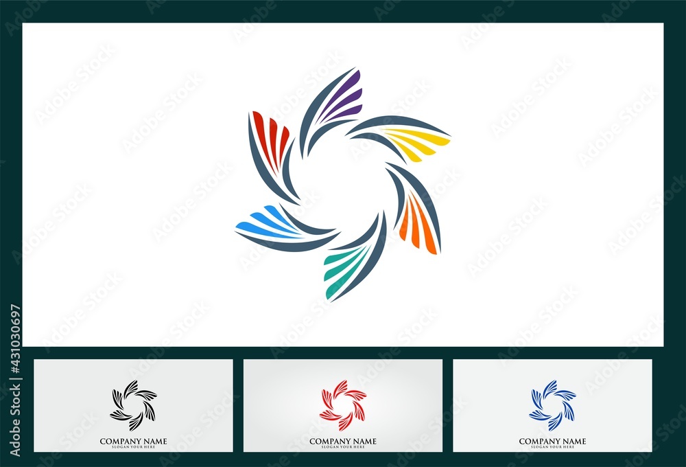 Obraz premium abstract circle colorfull vector template logo