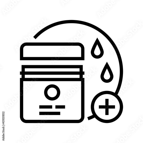 moisturizing cream line icon vector. moisturizing cream sign. isolated contour symbol black illustration
