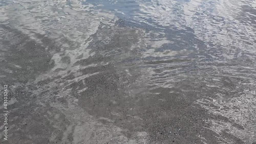 Sea water surface calm motion on summer beach with sky reflection Sea water surface calm motion on summer beach with sky reflection